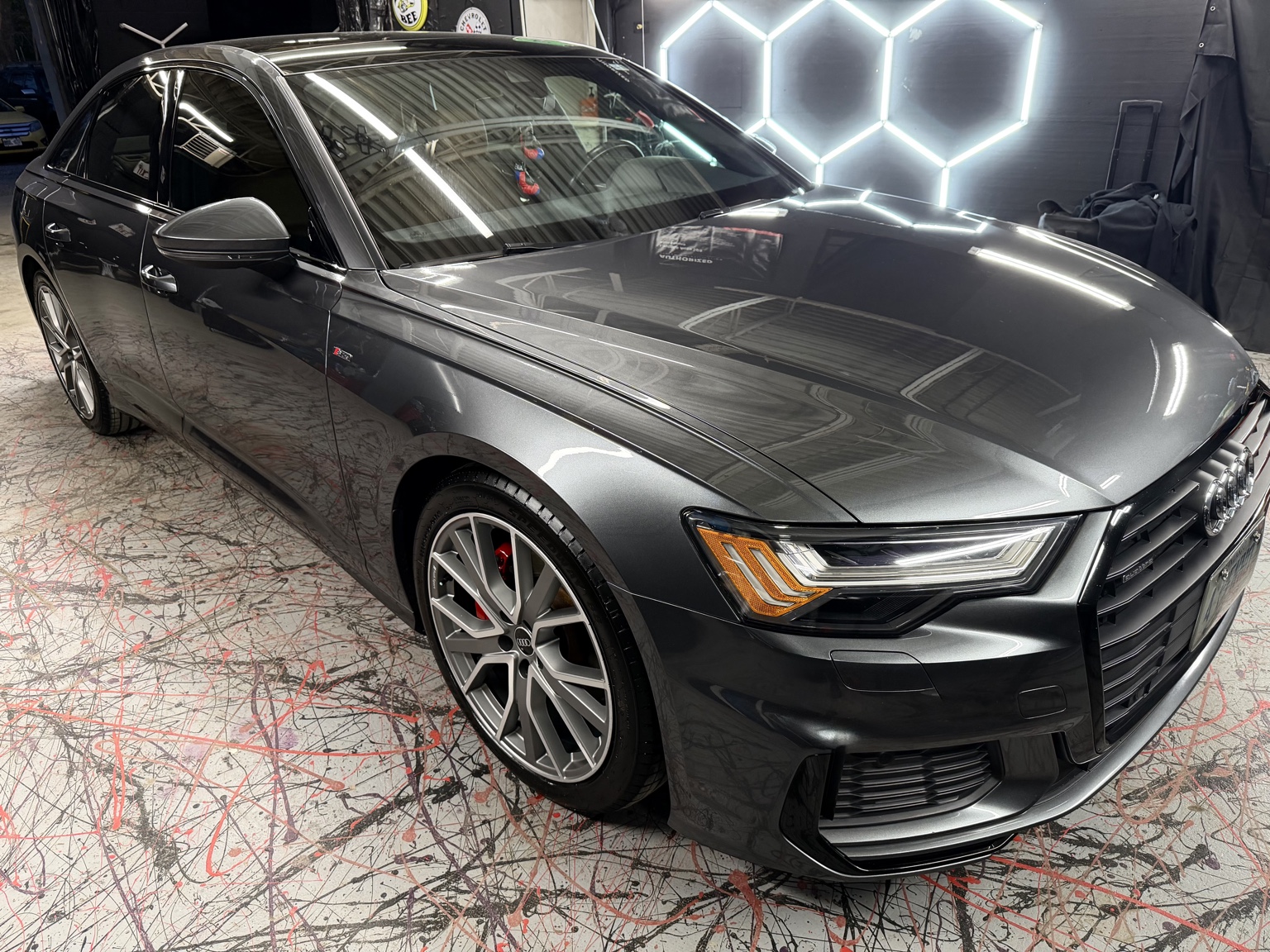 Audi paint correction and gloss result at Lavigne Autospa